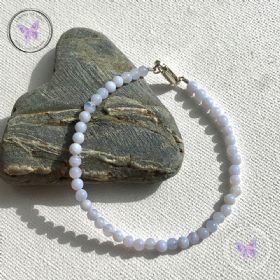 Blue Lace Agate Beaded Bracelet